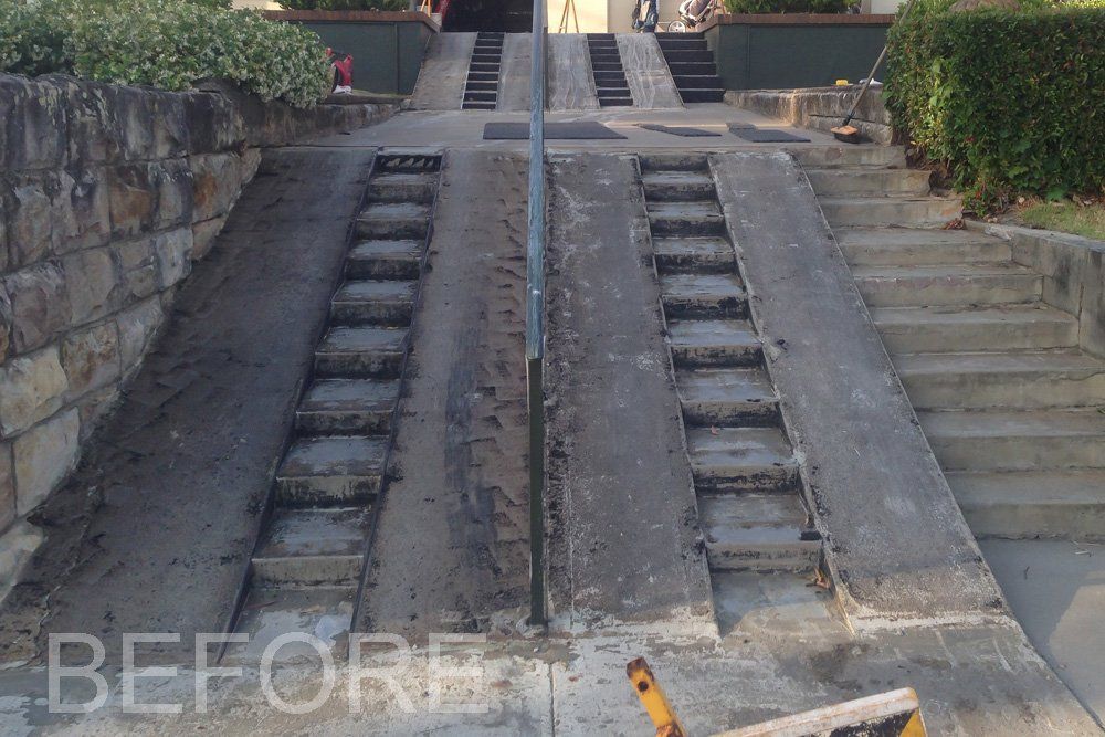 Before Ramp Surface Repair — Sydney, NSW — Wetpour