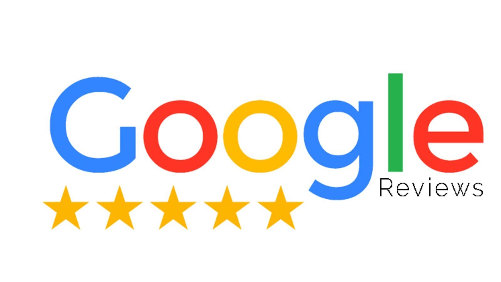 The google reviews logo has five stars on it.