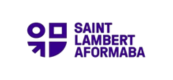 Logo pour Saint Lambert Aformaba avec des formes géométriques et du texte en violet.