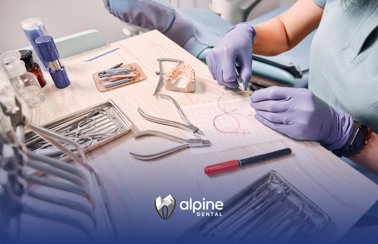 A person is doing DIY dentistry.