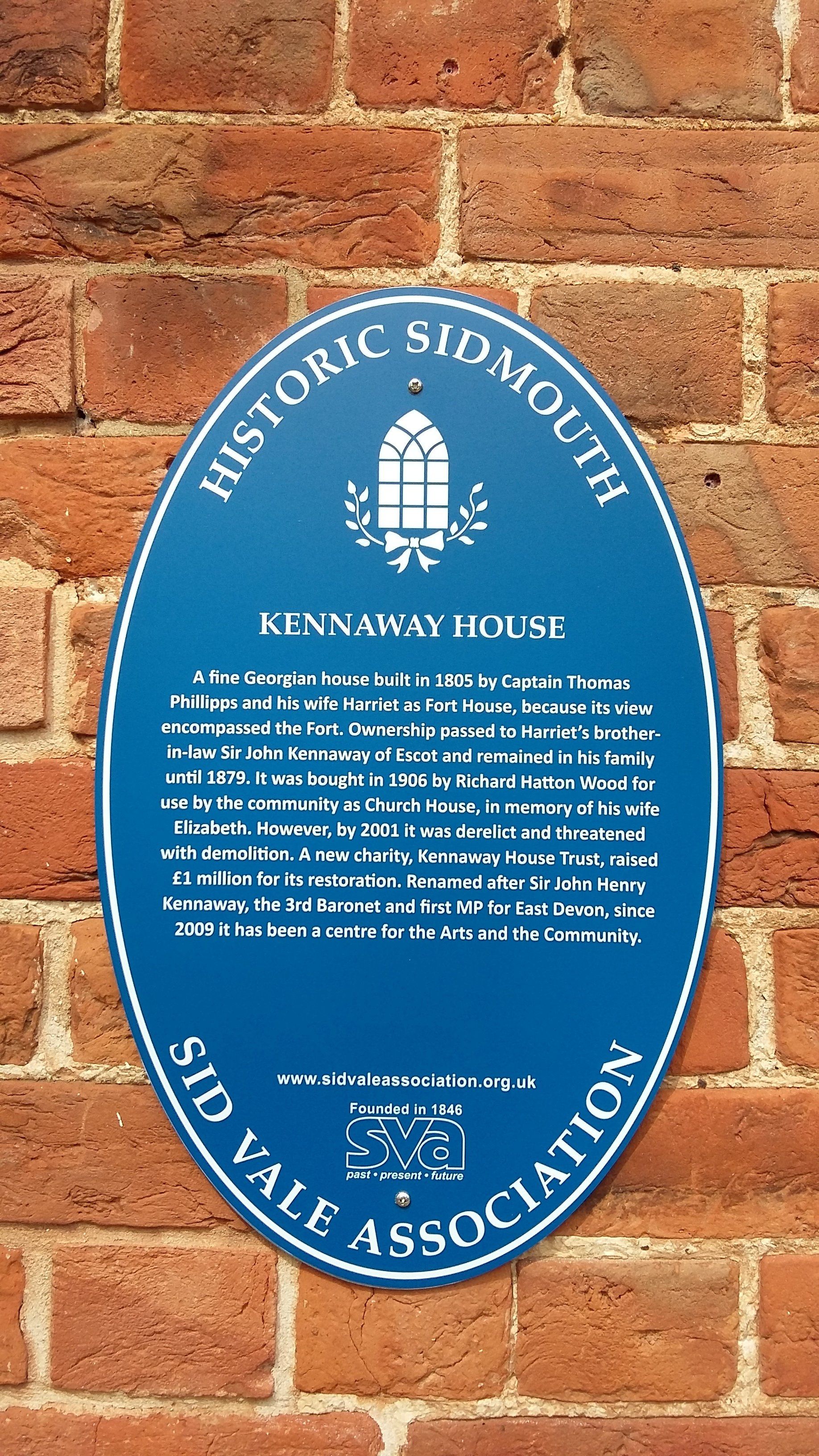 Blue Plaque at Kennaway House Sidmouth