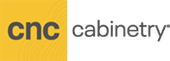 The logo for cnc cabinetry is yellow and black.