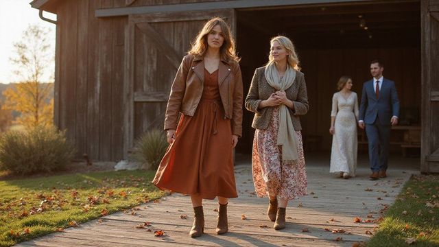 moderne barn dress code What Do Guests Wear to a Barn Wedding in the Fall?