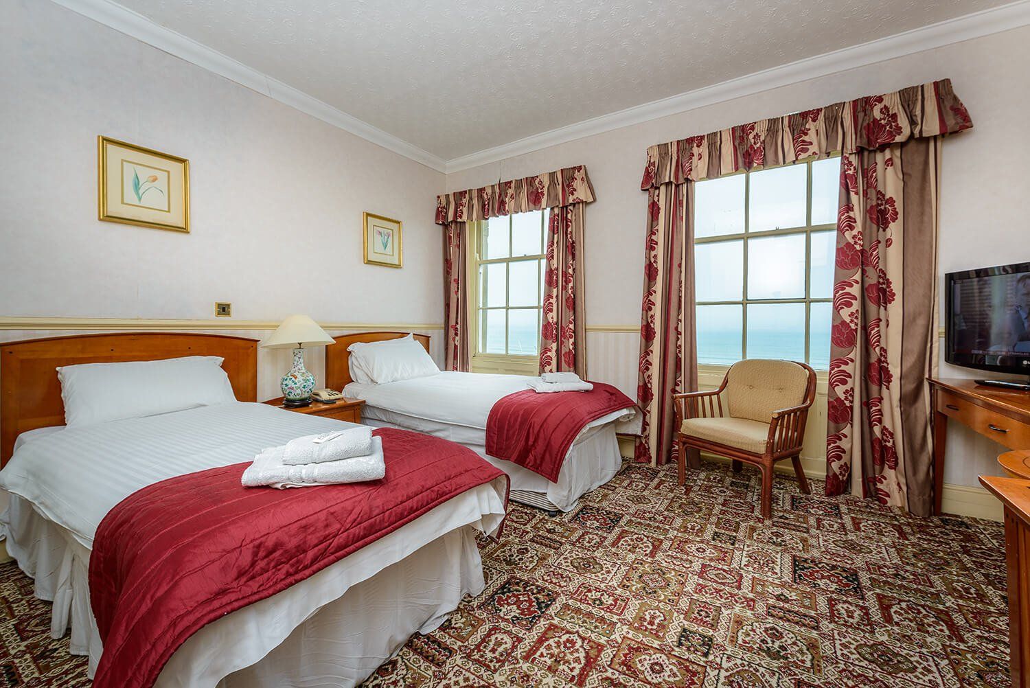 Seaview Twin Room at the Russell Hotel in Weymouth