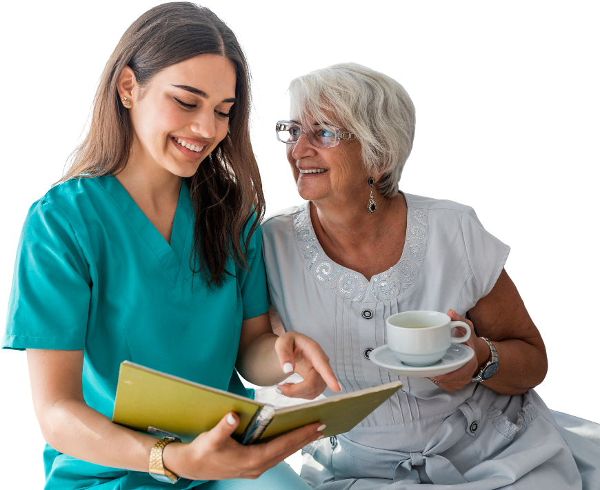 Caregiver and A Woman