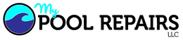 Logo for My Pool Repairs LLC: a circular icon with waves and text 