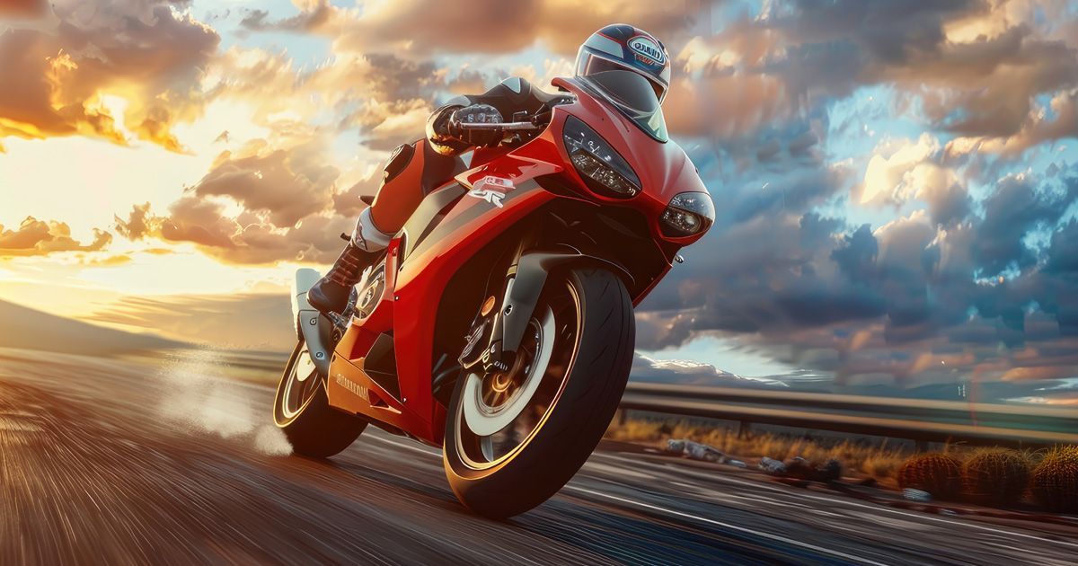 Motorcycle driving fast