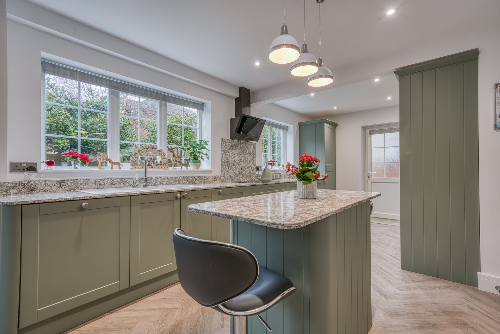 Marble worktop modern kitchen