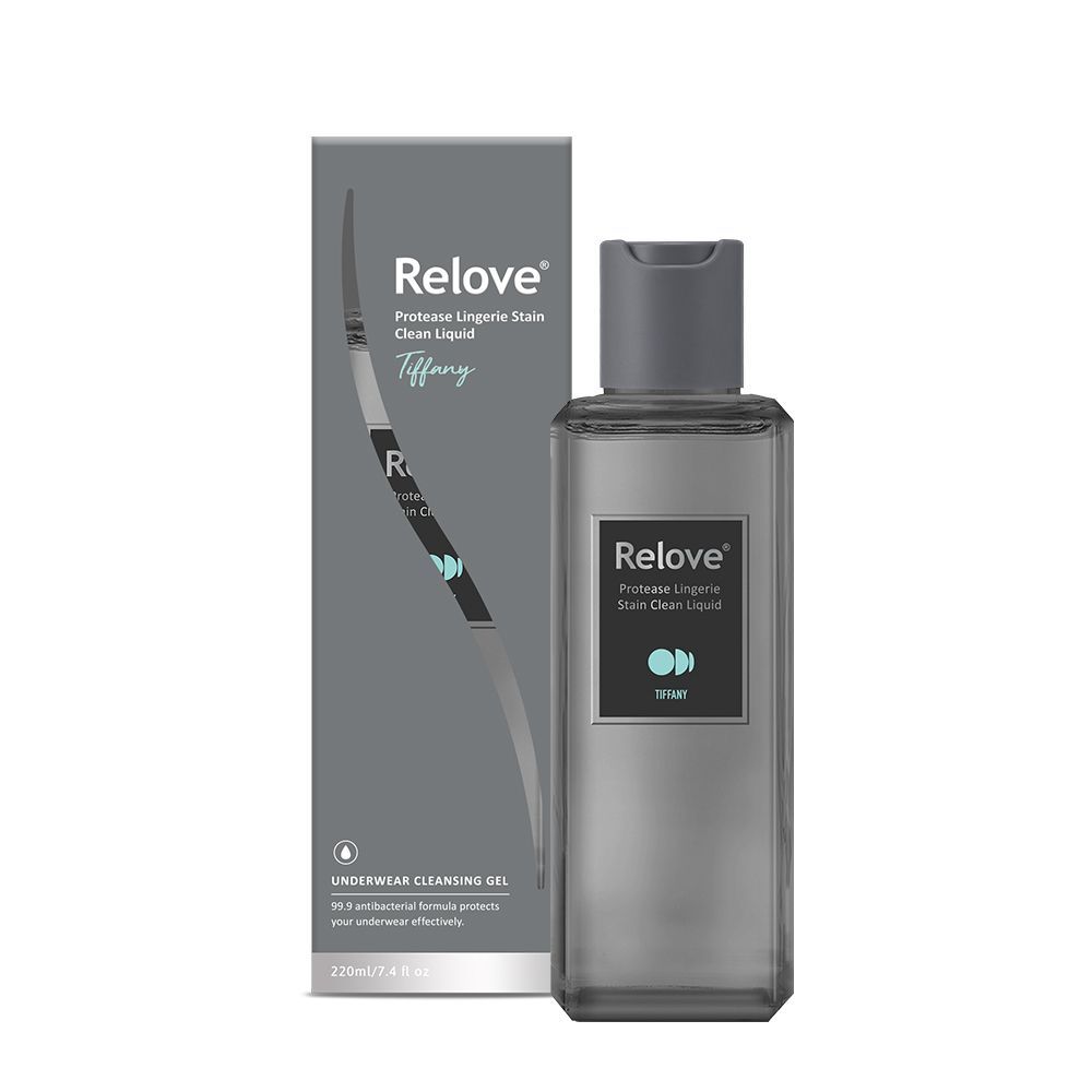 Relove男士古龍水瓶身與包裝盒，深灰色包裝