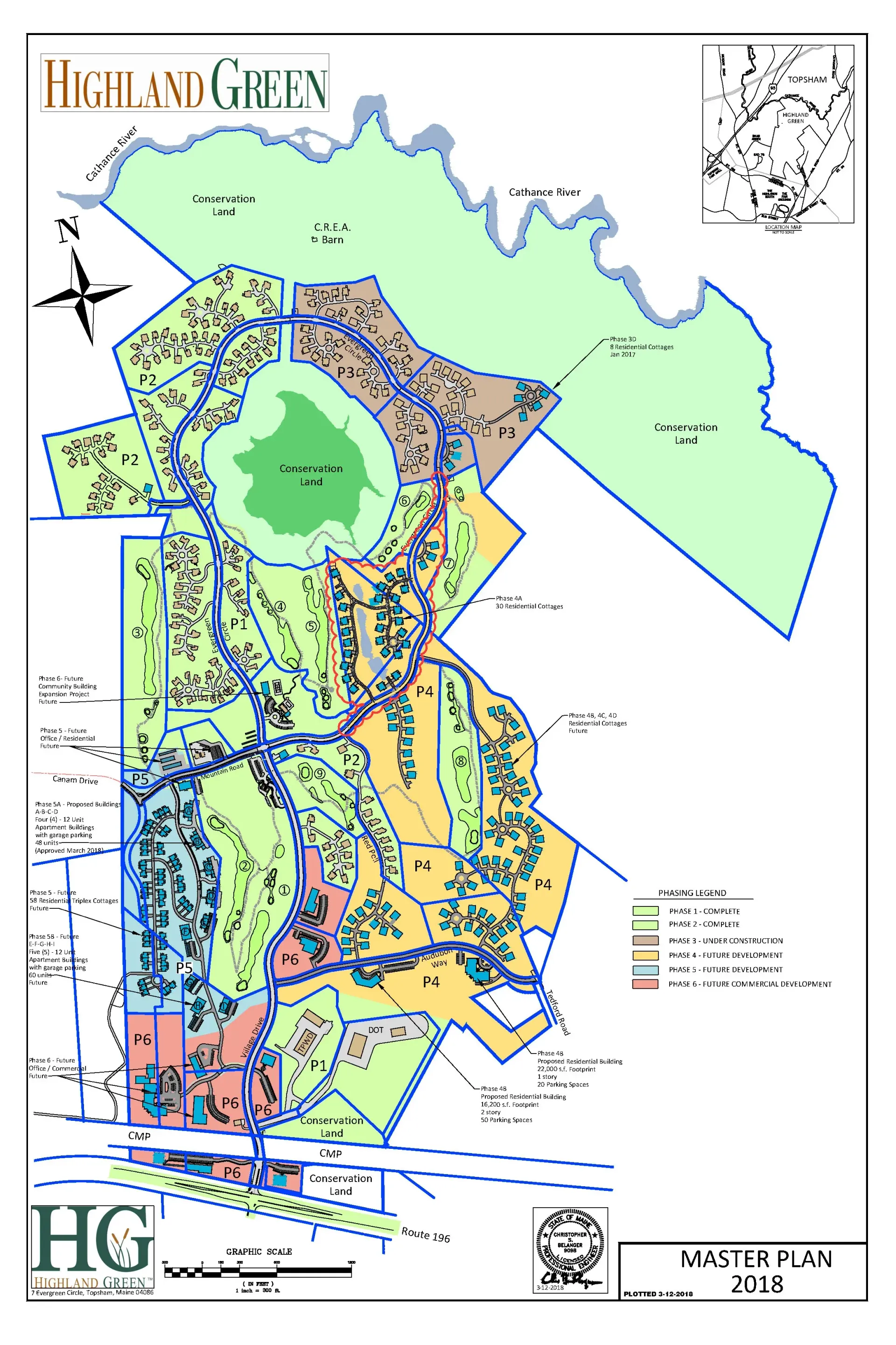 A map of a golf course called highland green