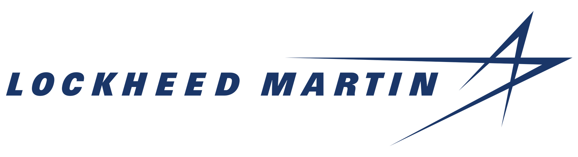 Lockheed Martin logo: dark blue text and a stylized 