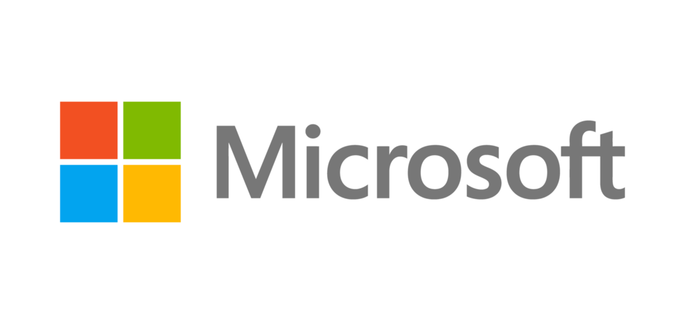 Microsoft logo with a four-colored square icon and the word 