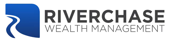 Logo for Riverchase Wealth Management: blue shape with river, dark gray text.