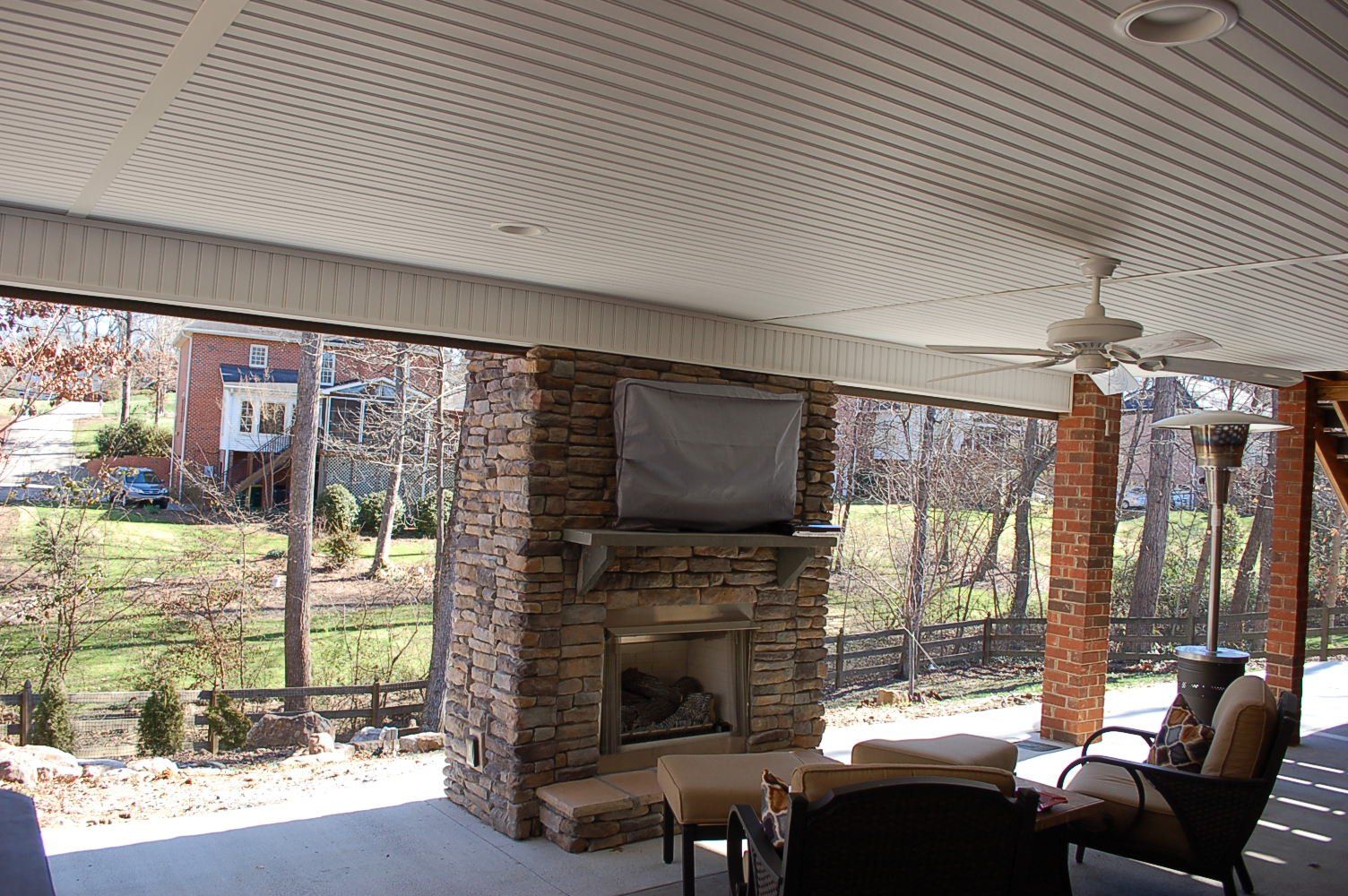 Sunroom with Fireplace
