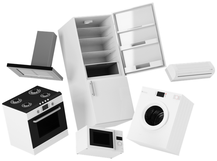 3D Rendering of home appliances.