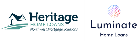 a logo for heritage home loans and luminate home loans
