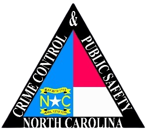 North Carolina Crime Control & Public Safety logo: triangle with state flag colors, text.