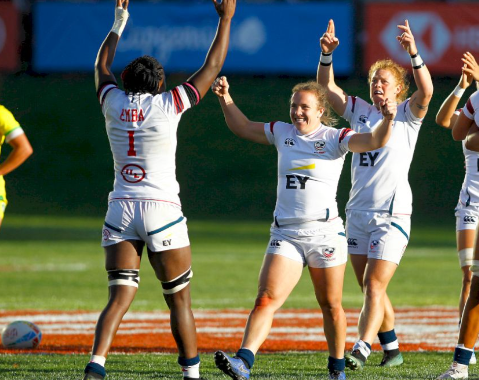 USA Women's Rugby Players celebrate