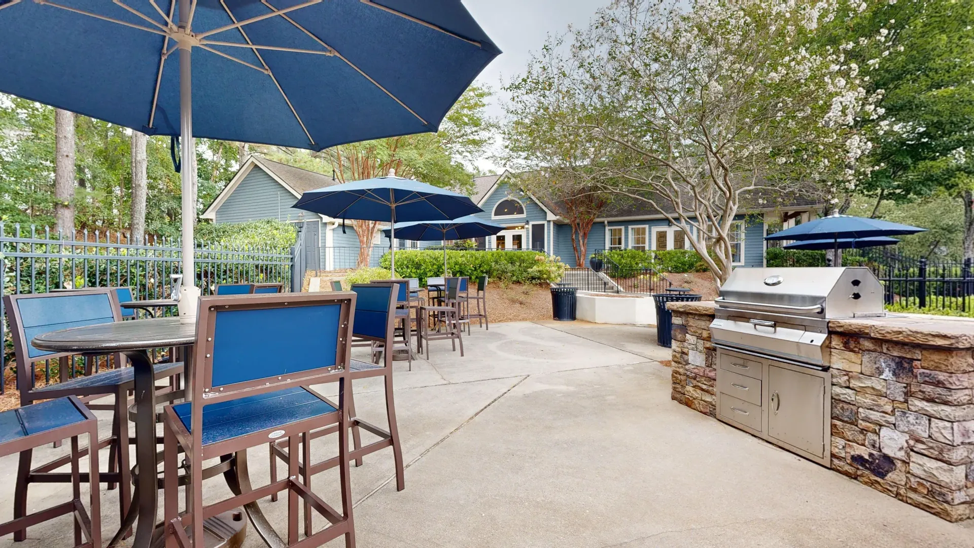 Grilling area with outdoor seating