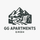 GG Apartments GmbH logo with mountains, river, waterfall, and pine tree in dark gray