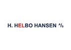 The logo for h. helbo hansen is on a white background. - 
Se imponerende før- og efterbilleder af vores rensede facader og fliser i Sønderjylland. Algerens, algebehandling, facaderens, fliserens.