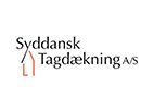 A logo for syddansk tagdækning a / s is shown on a white background. - 
Se imponerende før- og efterbilleder af vores rensede facader og fliser i Sønderjylland. Algerens, algebehandling, facaderens, fliserens.