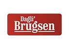 A red sign that says dagli brugsen on it. - 
Se imponerende før- og efterbilleder af vores rensede facader og fliser i Sønderjylland. Algerens, algebehandling, facaderens, fliserens.