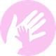 Mother and childs hands icon