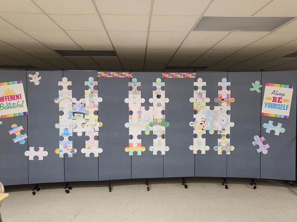 A wall display spells 