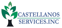 The logo for castellanos services inc shows a tree with leaves on it.