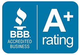 A certified arborist logo next to a bbb rating logo