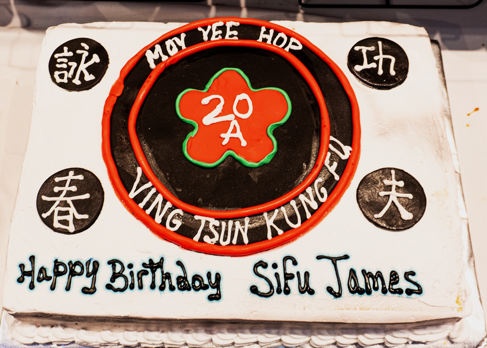 A cake that says happy birthday shifu james on it