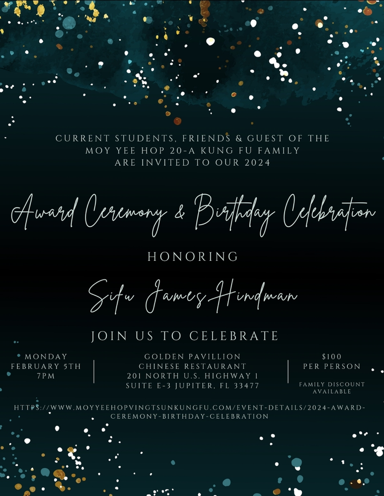 An invitation for an award ceremony and birthday celebration