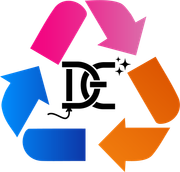 A colorful recycling symbol with the letter d on it