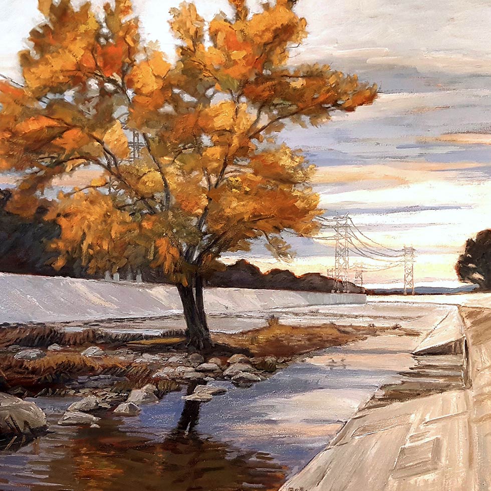 An image of California artist John Kosta's painting entitled Los Angeles River #10.