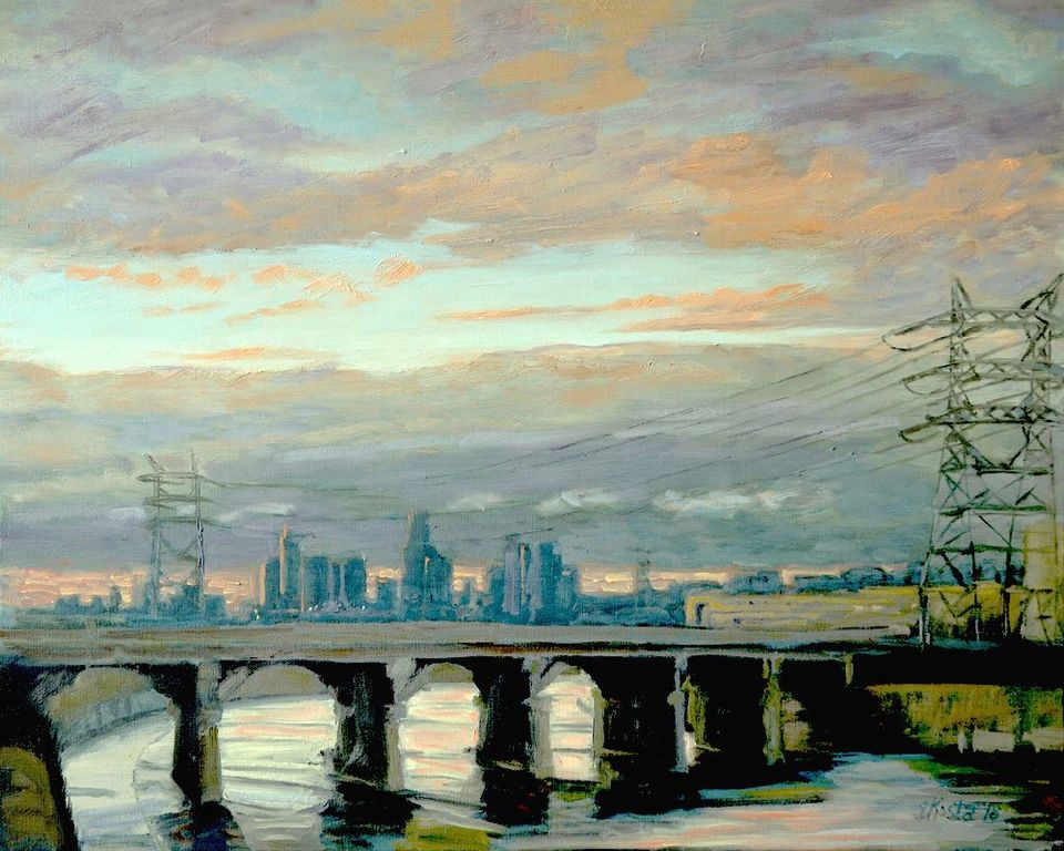 An image of California artist John Kosta's painting entitled Los Angeles River Series #2.