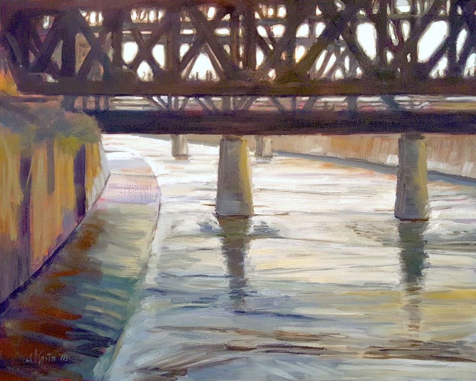 An image of California artist John Kosta's painting entitled Los Angeles River #3.