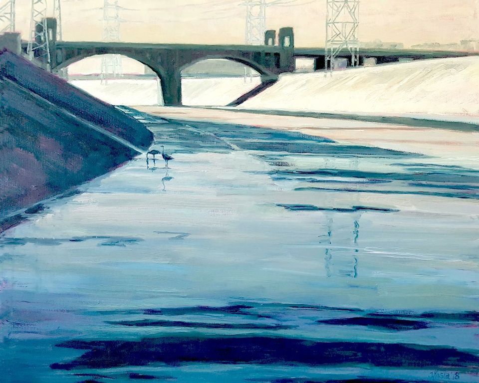 An image of California artist John Kosta's painting entitled Los Angeles River #4.
