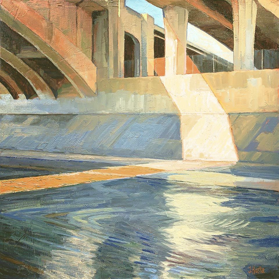 An image of California artist John Kosta's painting entitled Los Angeles River #55.
