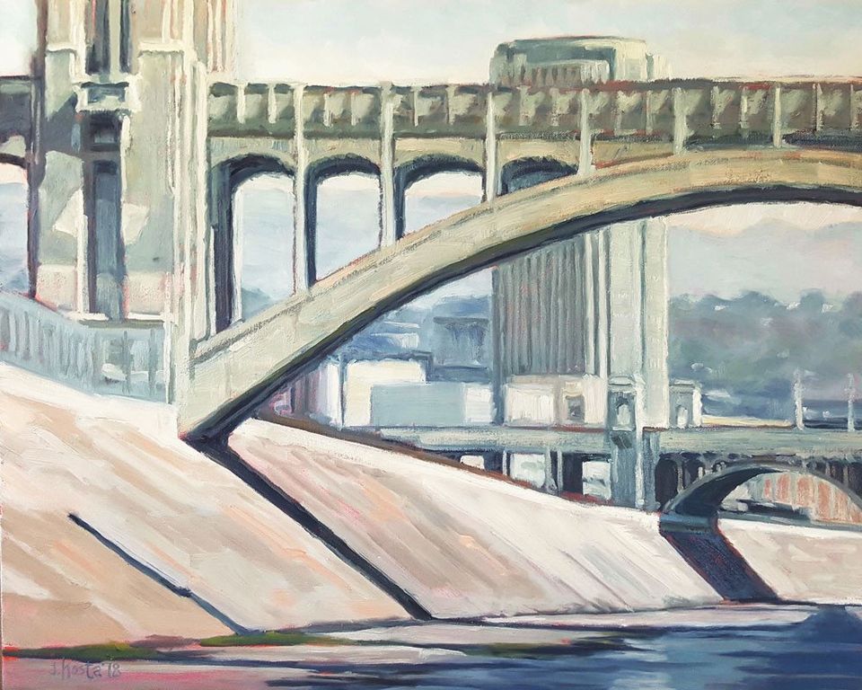 An image of California artist John Kosta's painting entitled Los Angeles River #6.