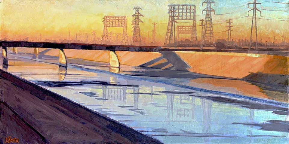 An image of California artist John Kosta's painting entitled Los Angeles River #24.