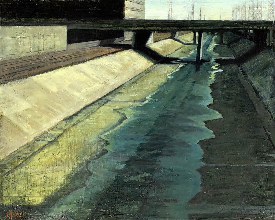 An image of California artist John Kosta's painting entitled Los Angeles River #64.
