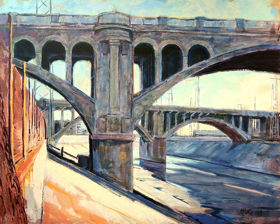 An image of California artist John Kosta's painting entitled Los Angeles River #19.