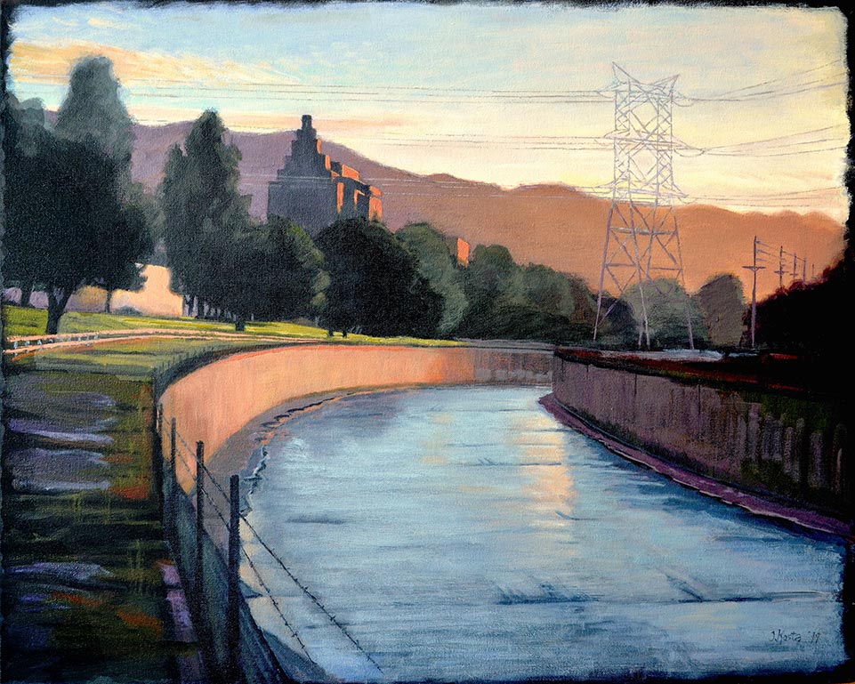 An image of California artist John Kosta's painting entitled Los Angeles River #26.