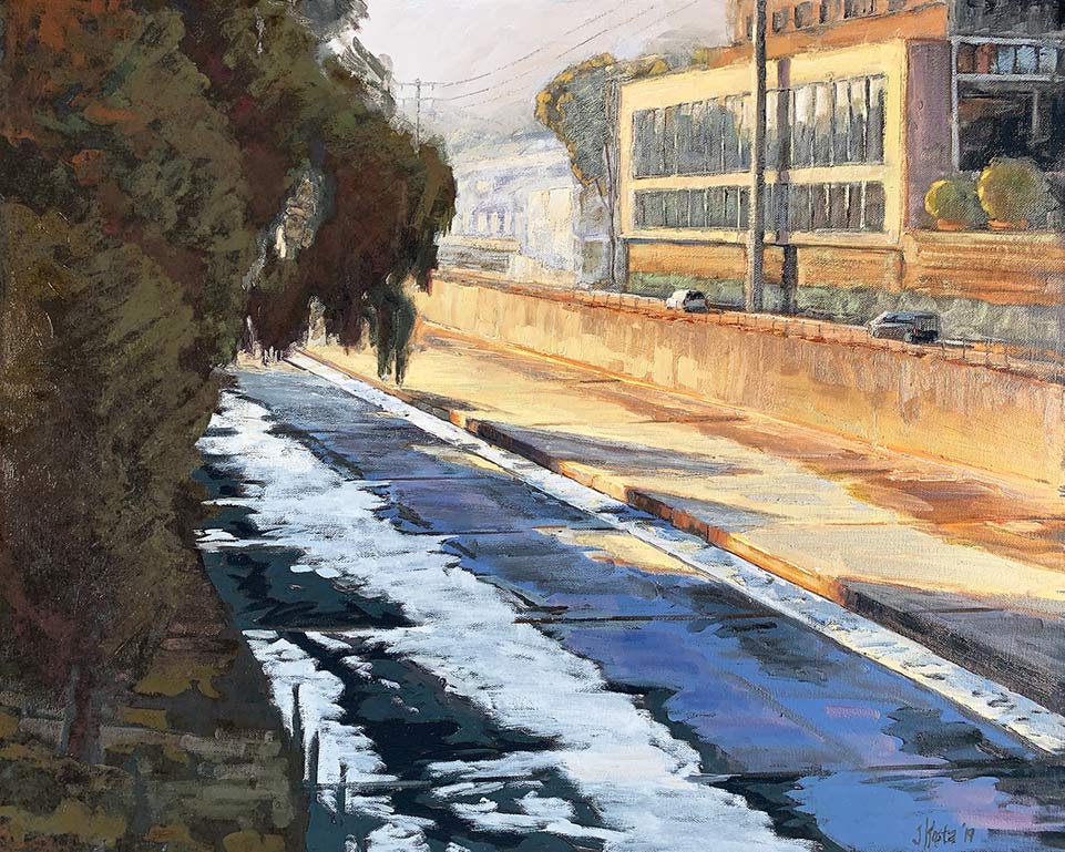 An image of California artist John Kosta's painting entitled Los Angeles River #28.