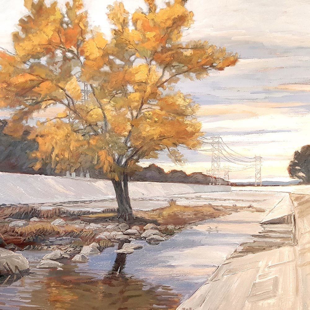 California artist John Kosta's painting entitled Los Angeles River #14.