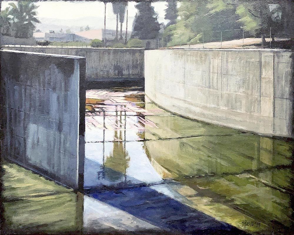California artist John Kosta's painting entitled Los Angeles River #23.