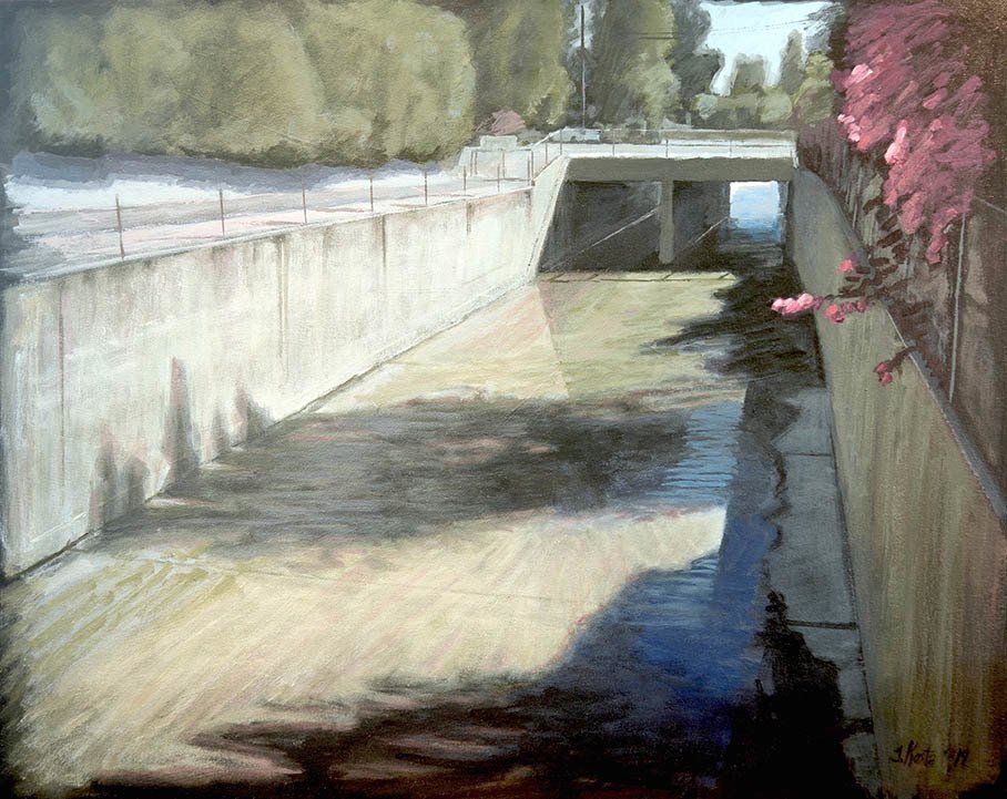 California artist John Kosta's painting entitled Los Angeles River #25.