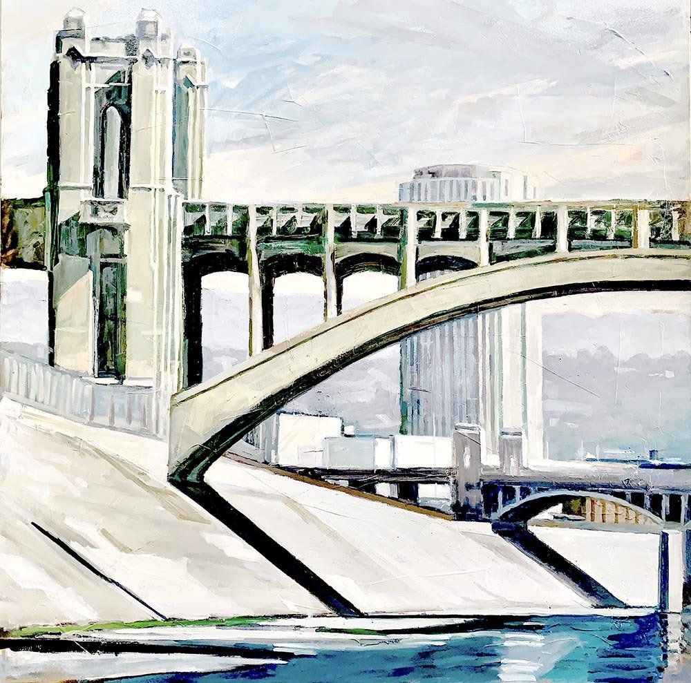California artist John Kosta's painting entitled Los Angeles River #47.