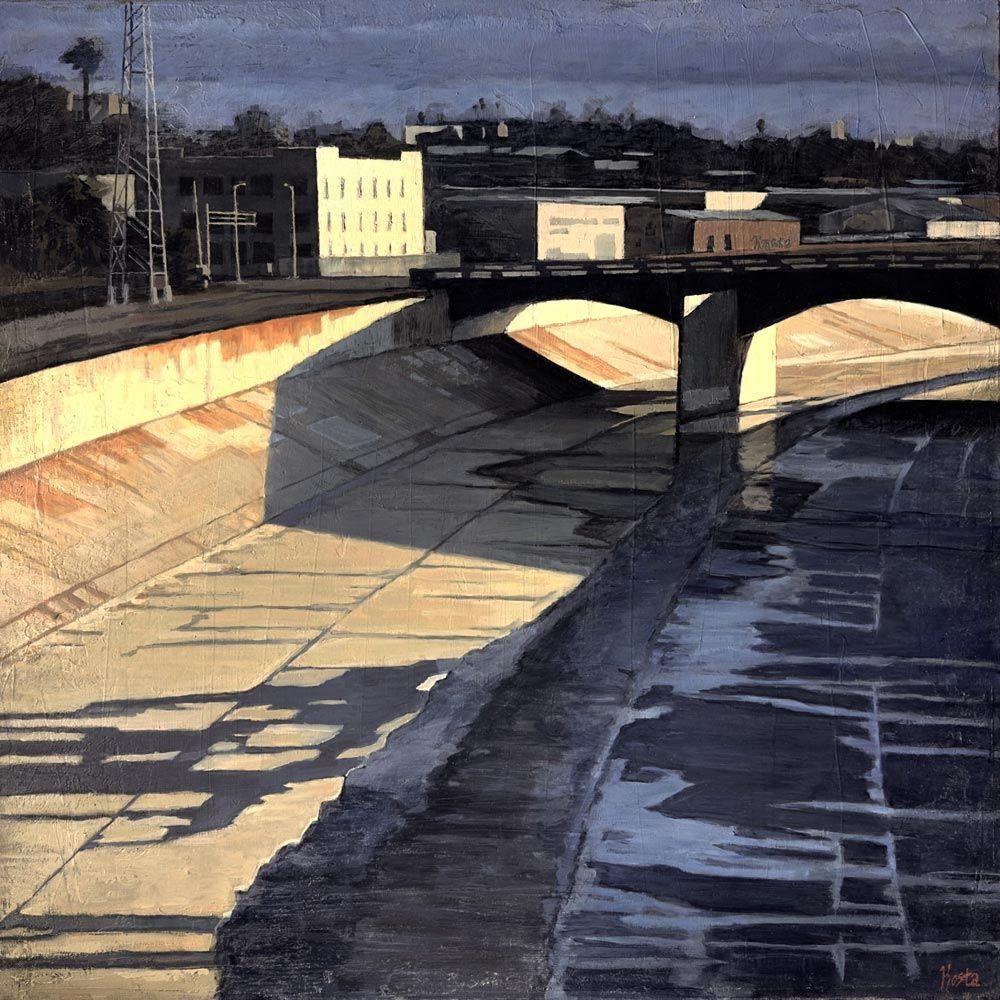 Artist John Kosta's painting entitled 'LA River Painting 85'.